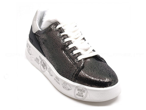 Premiata belle sneakers pelle laminata donna antracite